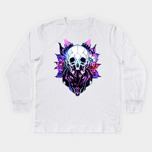 Cyberpunk Flowers Kids Long Sleeve T-Shirt